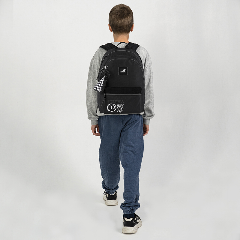 Backpack Kite Education Teens K25-2575M-2 Black – Stylish Comfort for School Success