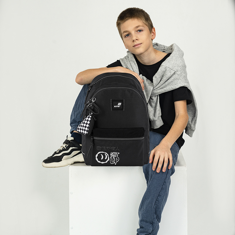 Backpack Kite Education Teens K25-2575M-2 Black – Stylish Comfort for School Success