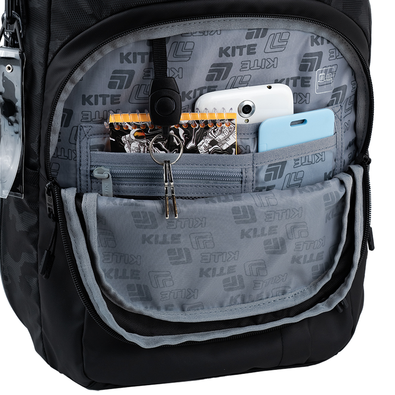 Ergonomic Kite Backpack K25-2578L-1 Black for Teens — Style Meets Comfort