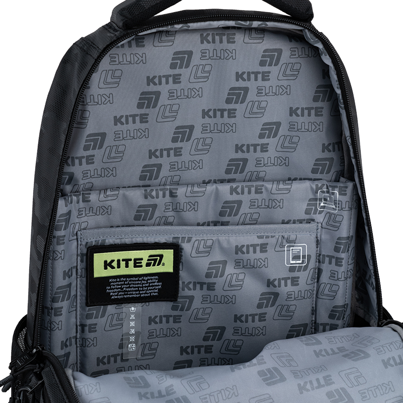 Ergonomic Kite Backpack K25-2578L-1 Black for Teens — Style Meets Comfort