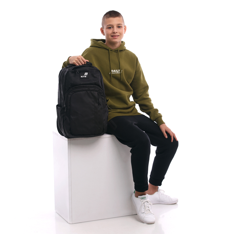 Ergonomic Kite Backpack K25-2578L-1 Black for Teens — Style Meets Comfort