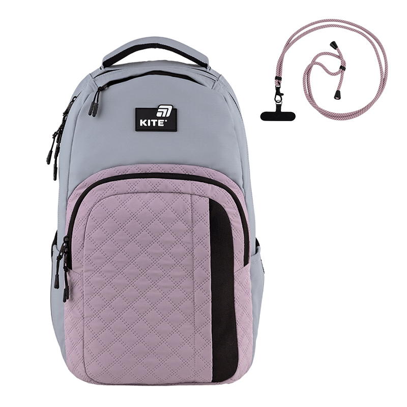 Kite Ergonomic Teen Backpack Grey-Purple - K25-2578L-2