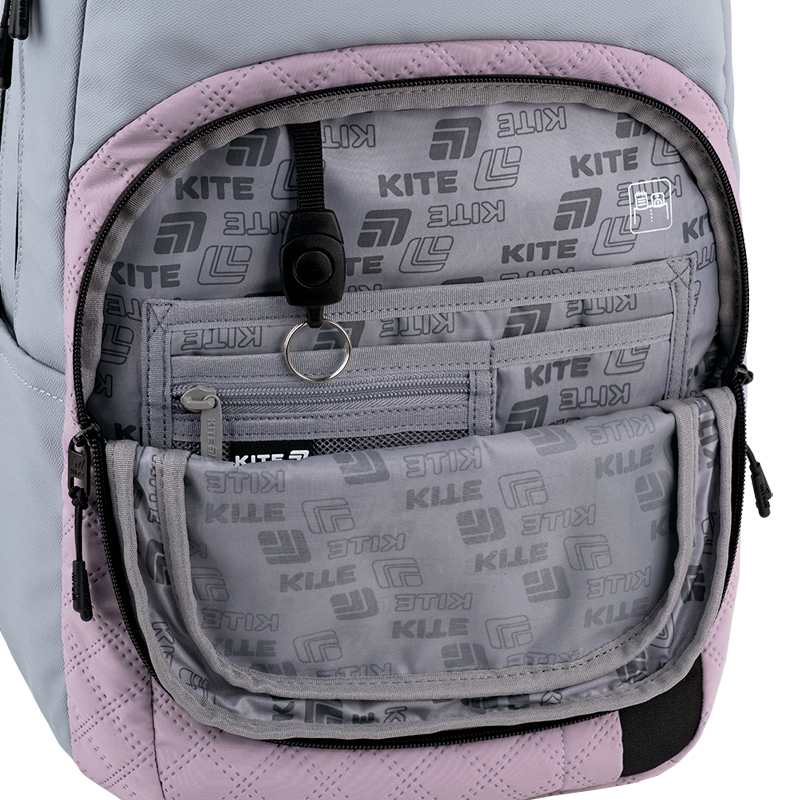 Kite Ergonomic Teen Backpack Grey-Purple - K25-2578L-2