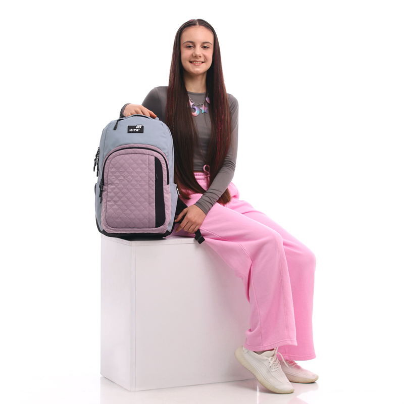 Kite Ergonomic Teen Backpack Grey-Purple - K25-2578L-2