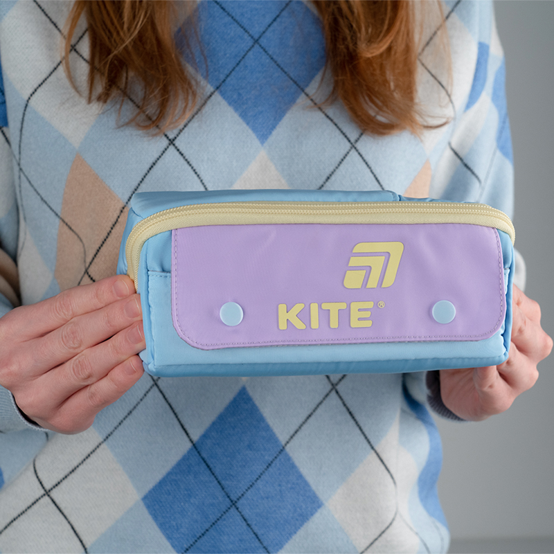 Kite K25-2702-4 Blue Pencil Case – Minimalist Storage for School & Travel