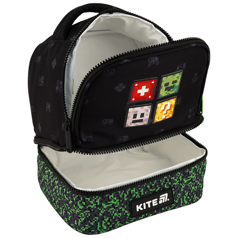 Kite K25-2708-1 Thermos Lunch Bag – Dual Compartment Insulated Black Design