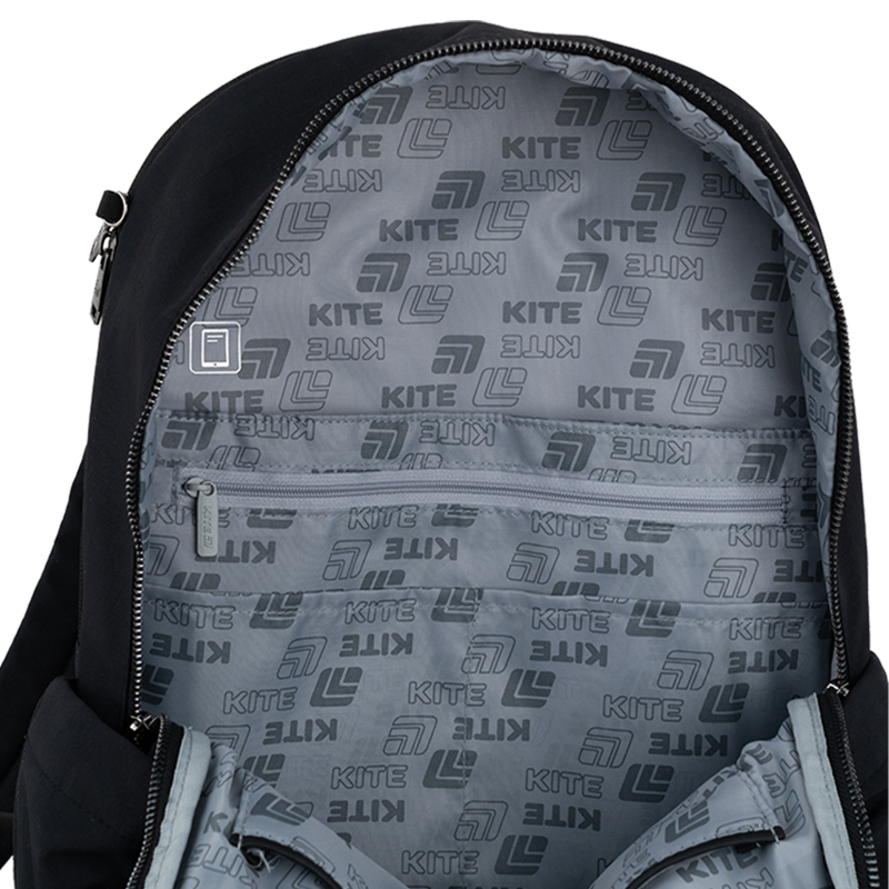 Kite Education Teens Backpack K25-2720M-1 Black – Minimalist Style Meets Everyday Functionality