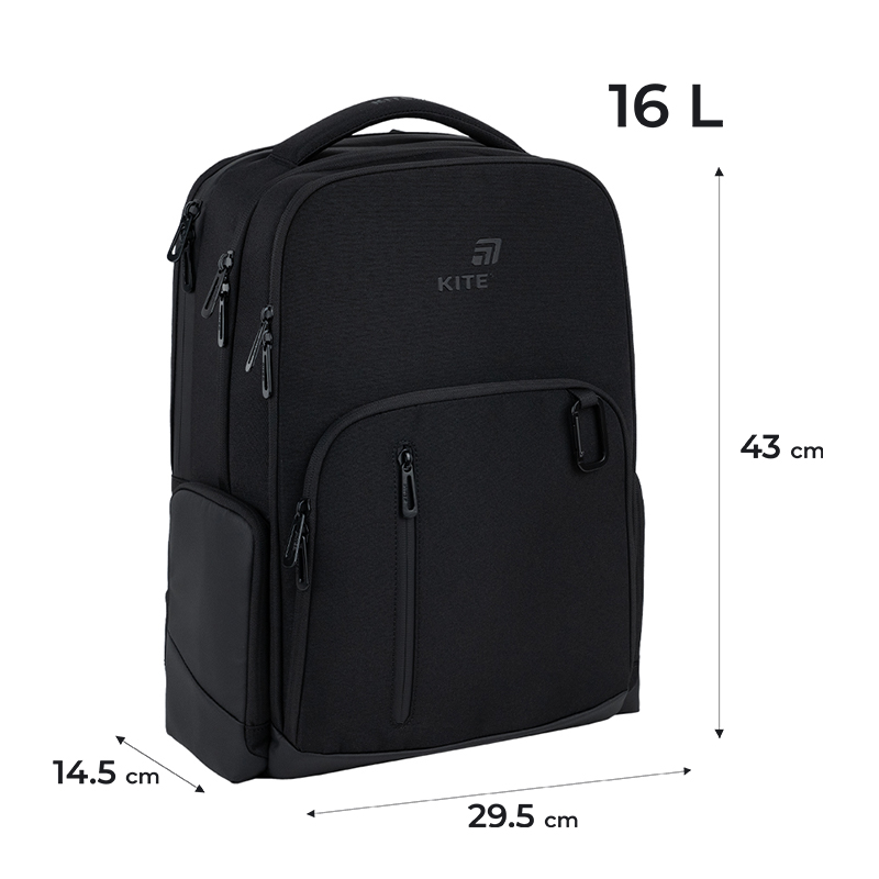 Ergonomic & Stylish Kite Backpack K25-2722L Black