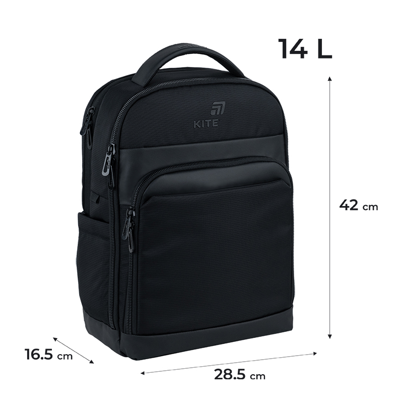 Kite K25-2723M Black Backpack – Business-Ready & Comfortable