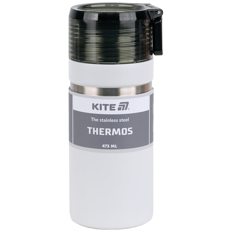Compact & Stylish White Thermos – 473 ml of Daily Warmth