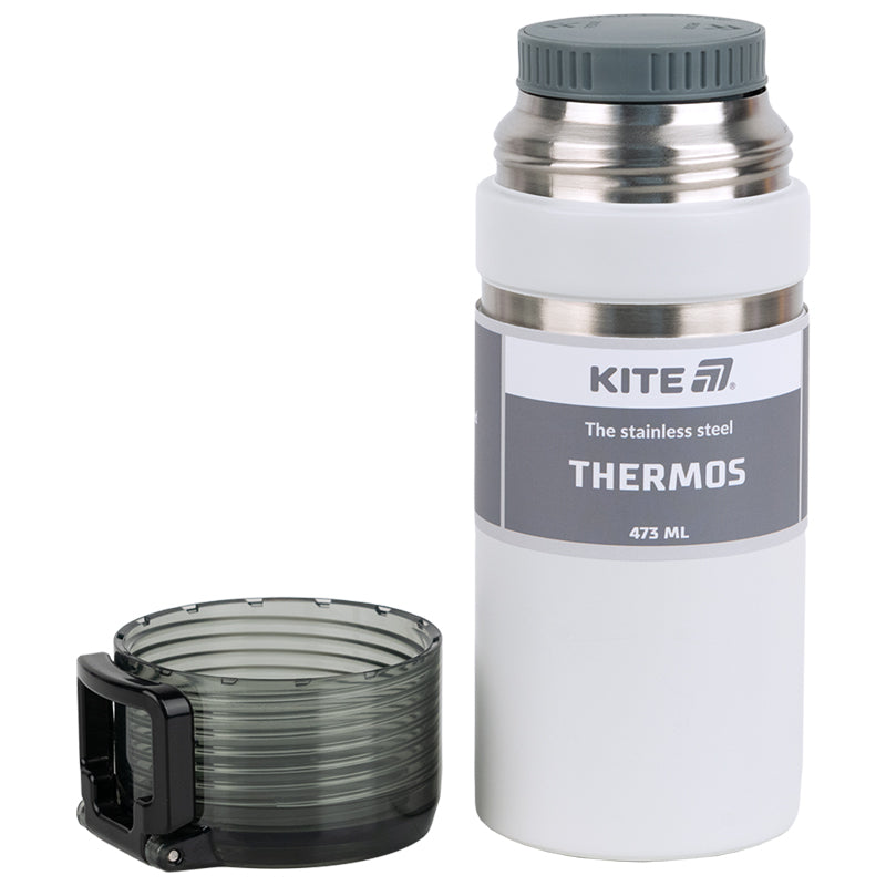 Compact & Stylish White Thermos – 473 ml of Daily Warmth
