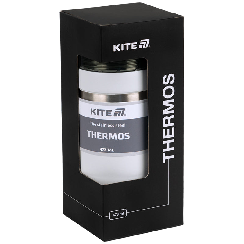 Compact & Stylish White Thermos – 473 ml of Daily Warmth