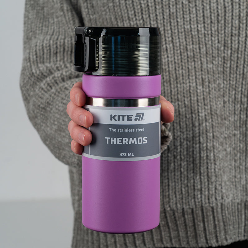 Purple Thermos with Cup Lid – 473 ml of Everyday Comfort