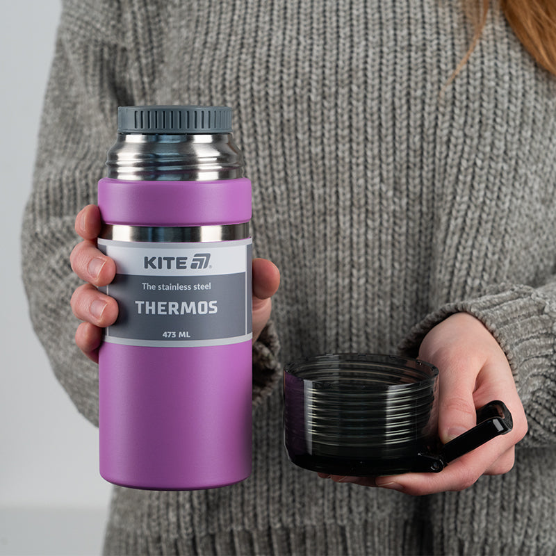 Purple Thermos with Cup Lid – 473 ml of Everyday Comfort
