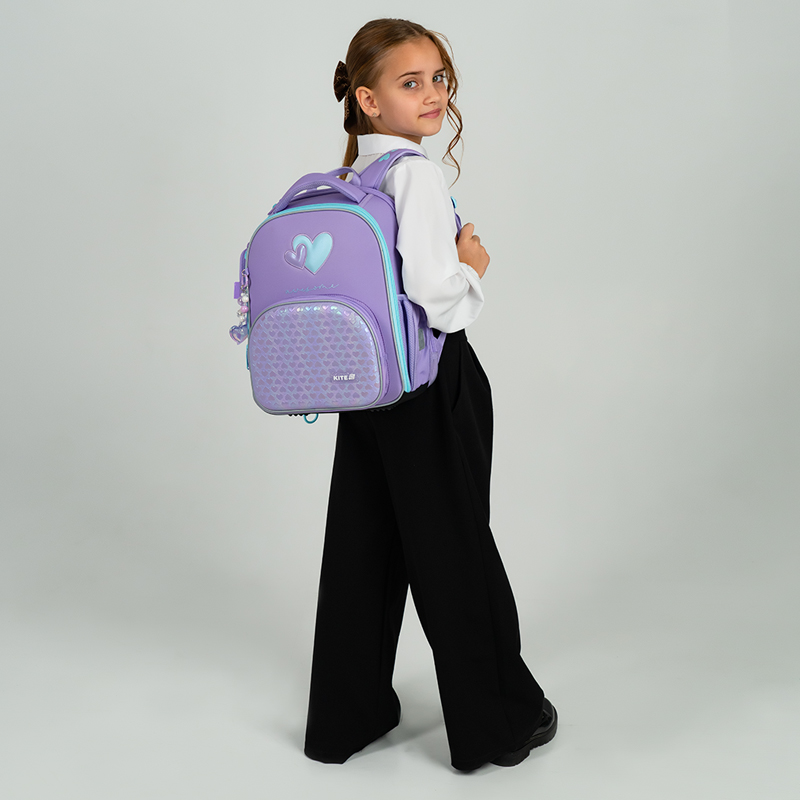 Kite K25-556m-1 Violet School Frame Backpack with Wallet