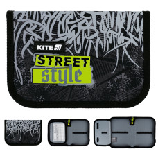 Pencil case without filling Kite Street Style K25-621-6, 1 compartment, 1 lapel