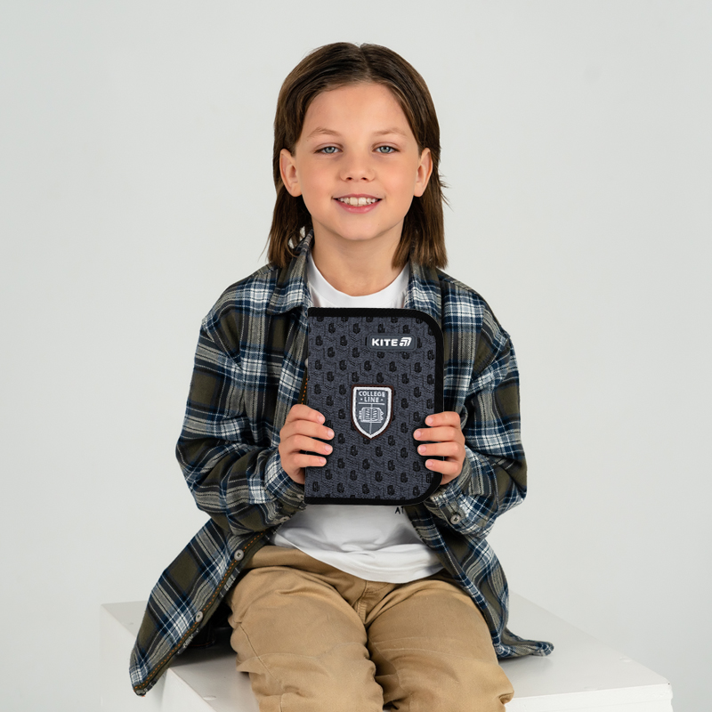 Kite College Line Boy Pencil Case – 2 Lapels, 1 Large Compartment