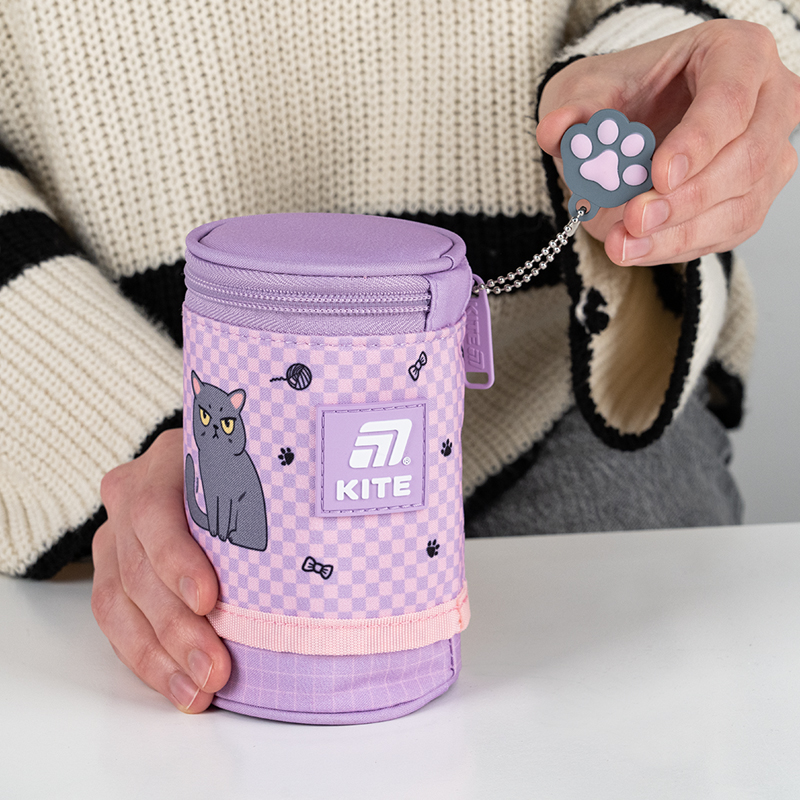 Kite K25-684-3 Lazy Cats Pencil Case – Expandable & Fun