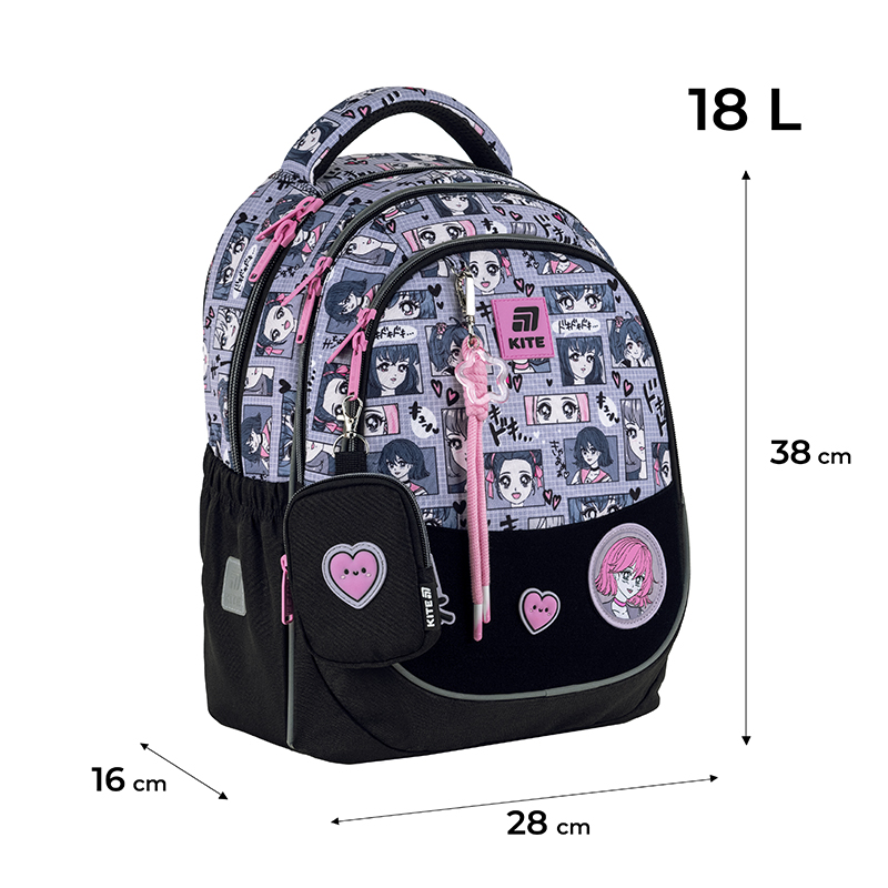 Anime Girl Orthopedic School Backpack Kite K25-700M-1