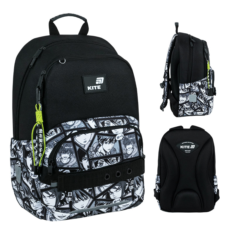 Kite Anime Boy School Backpack for Grades 1-4, Heights 130-145 cm