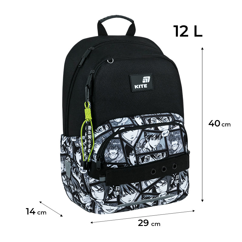 Kite Anime Boy School Backpack for Grades 1-4, Heights 130-145 cm