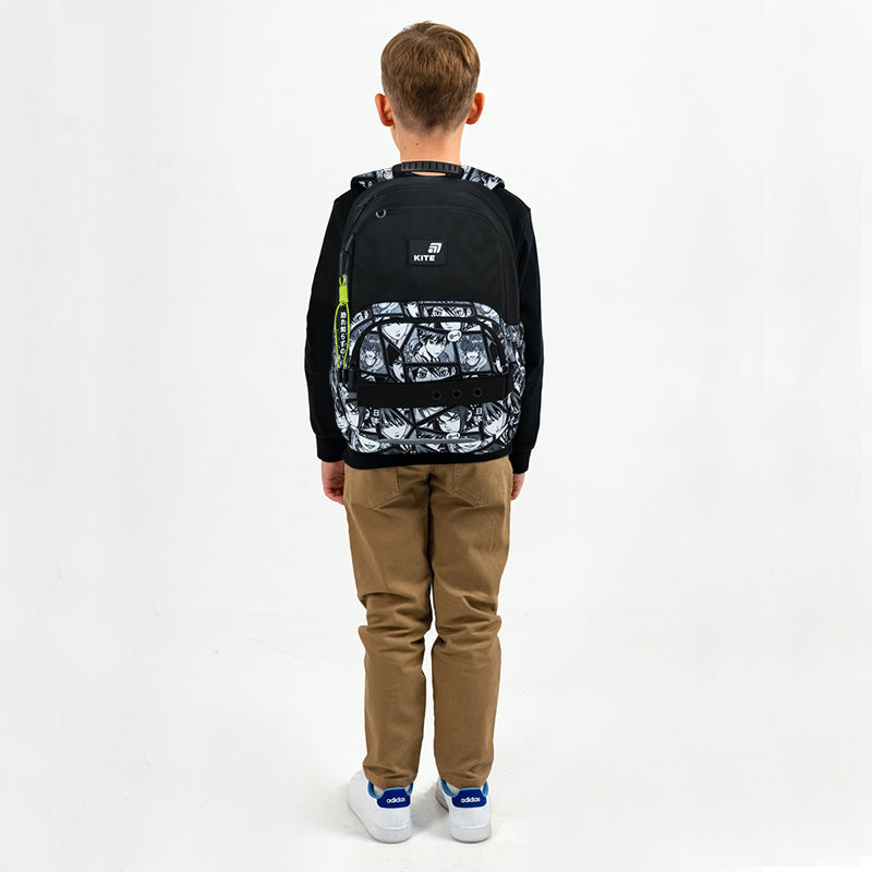 Kite Anime Boy School Backpack for Grades 1-4, Heights 130-145 cm