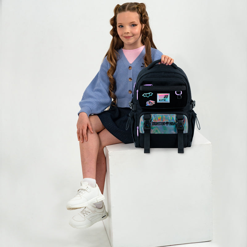 Kite Monster High School Backpack for Grades 1-4, Heights 130-145 cm