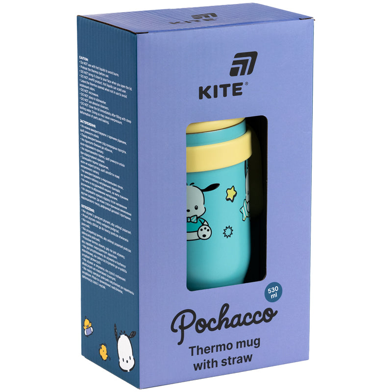 Kite Pochacco 530 ml Straw Thermo Mug – Hot 4 Hours, Cold 15 Hours