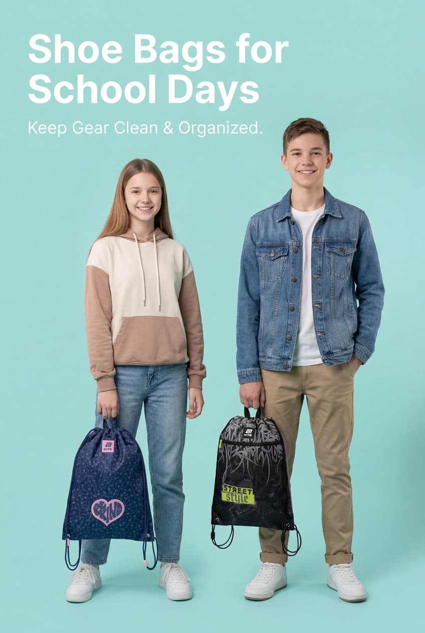 Shoe bags for school days – keep gear clean and organized