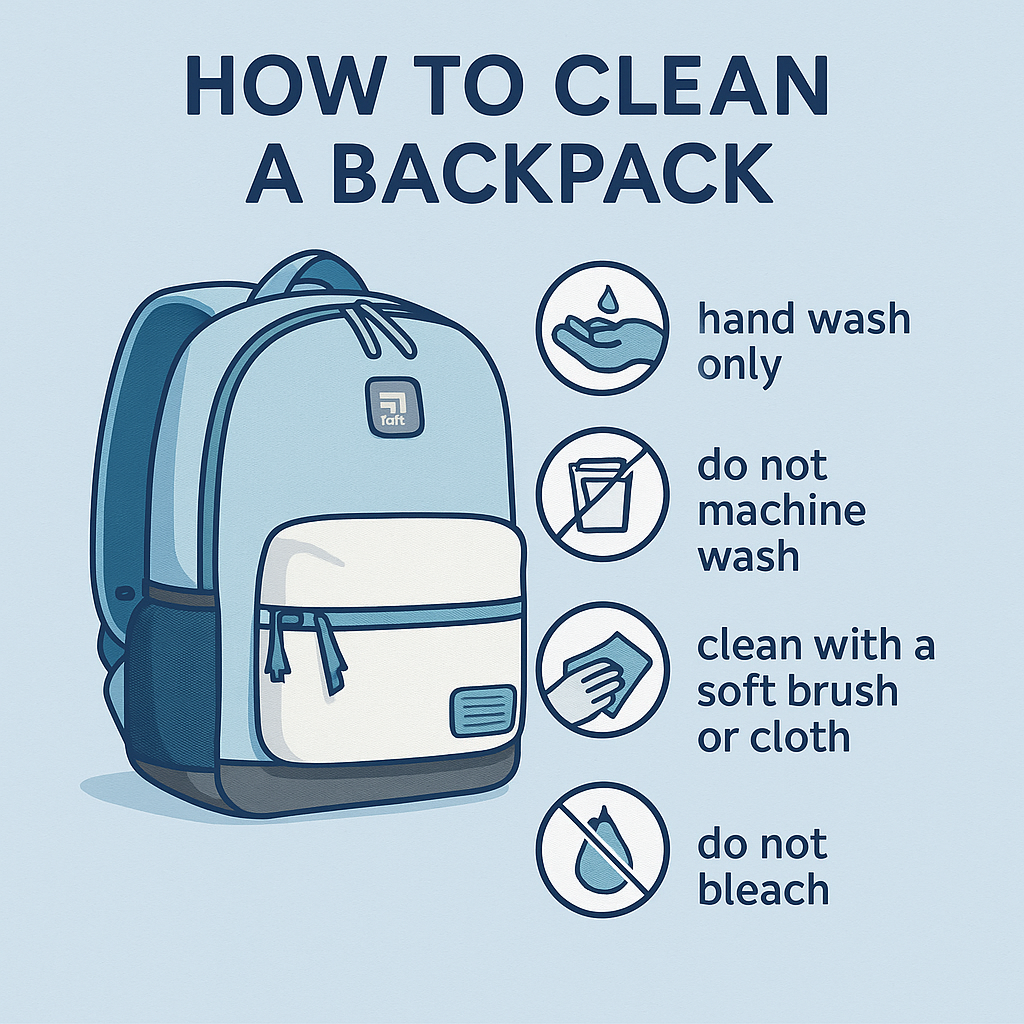 Infographic on how to clean your school bag