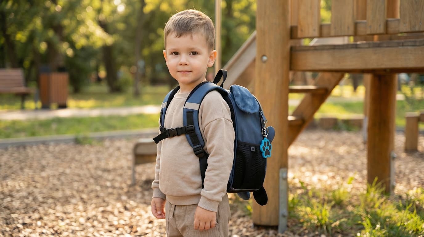 Preschool child packing small backpack