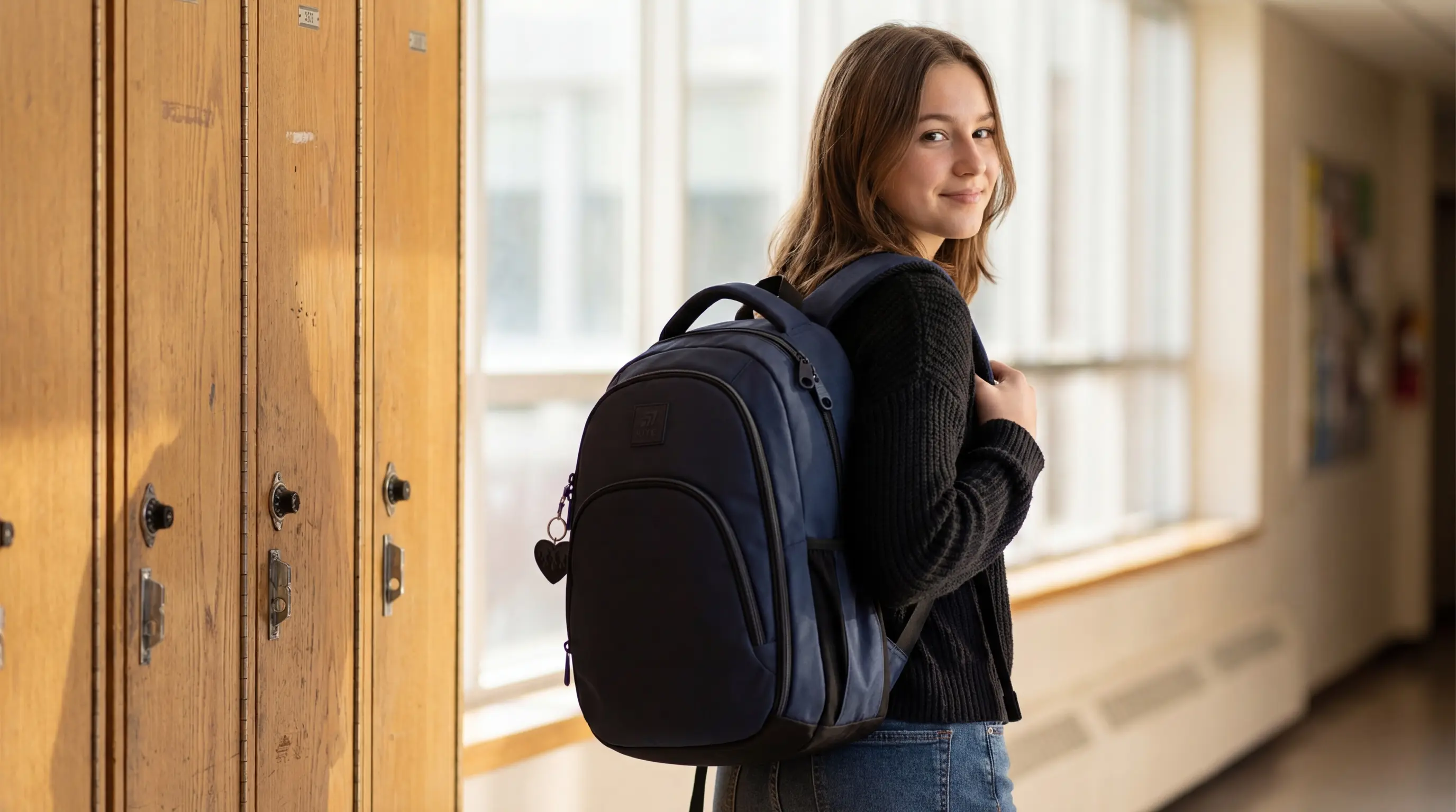 Stylish ergonomic teen backpack with laptop compartment in Canada