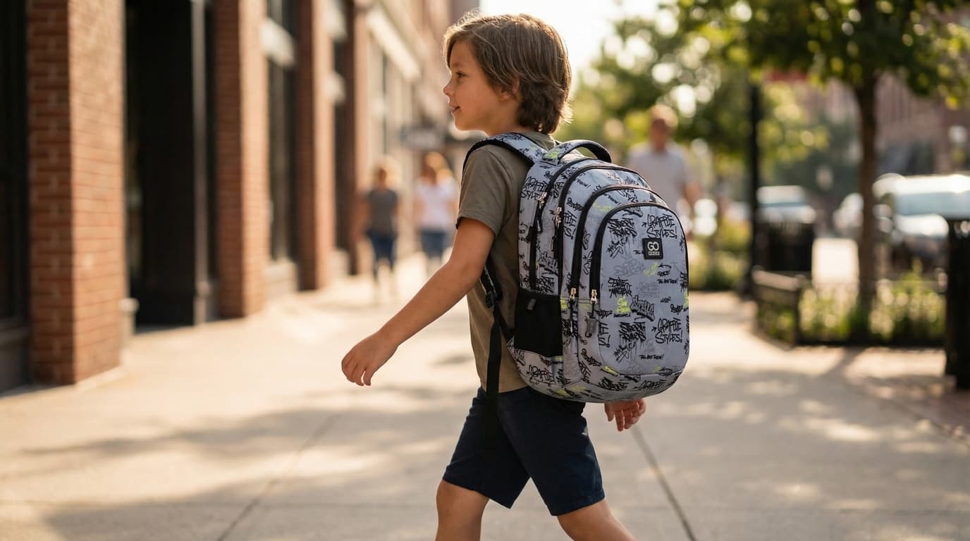Posture comparison — rolling backpack vs ergonomic backpack for school kids