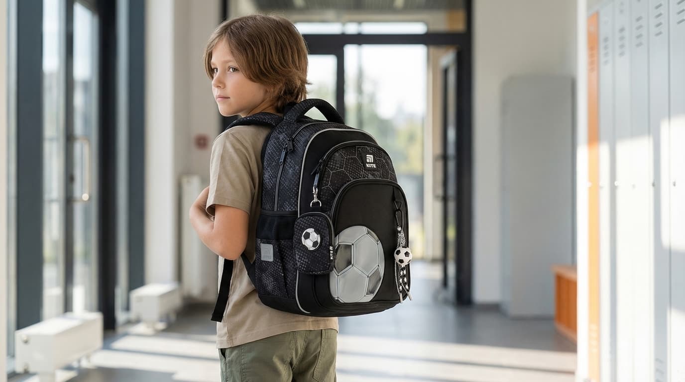Ergonomic school backpack features including padded straps and structured back panel