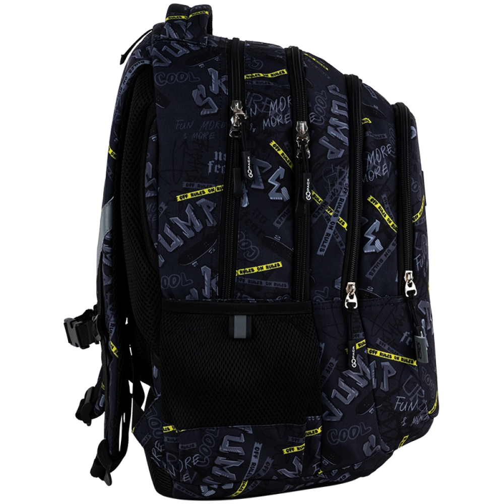 GoPack Teens GO25-162L-5 Black Side and Back View