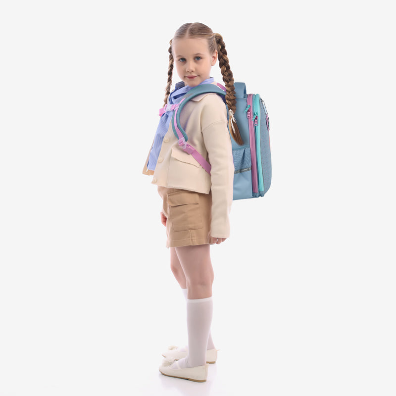 GoPack Girl Power School Backpack storage and construction details