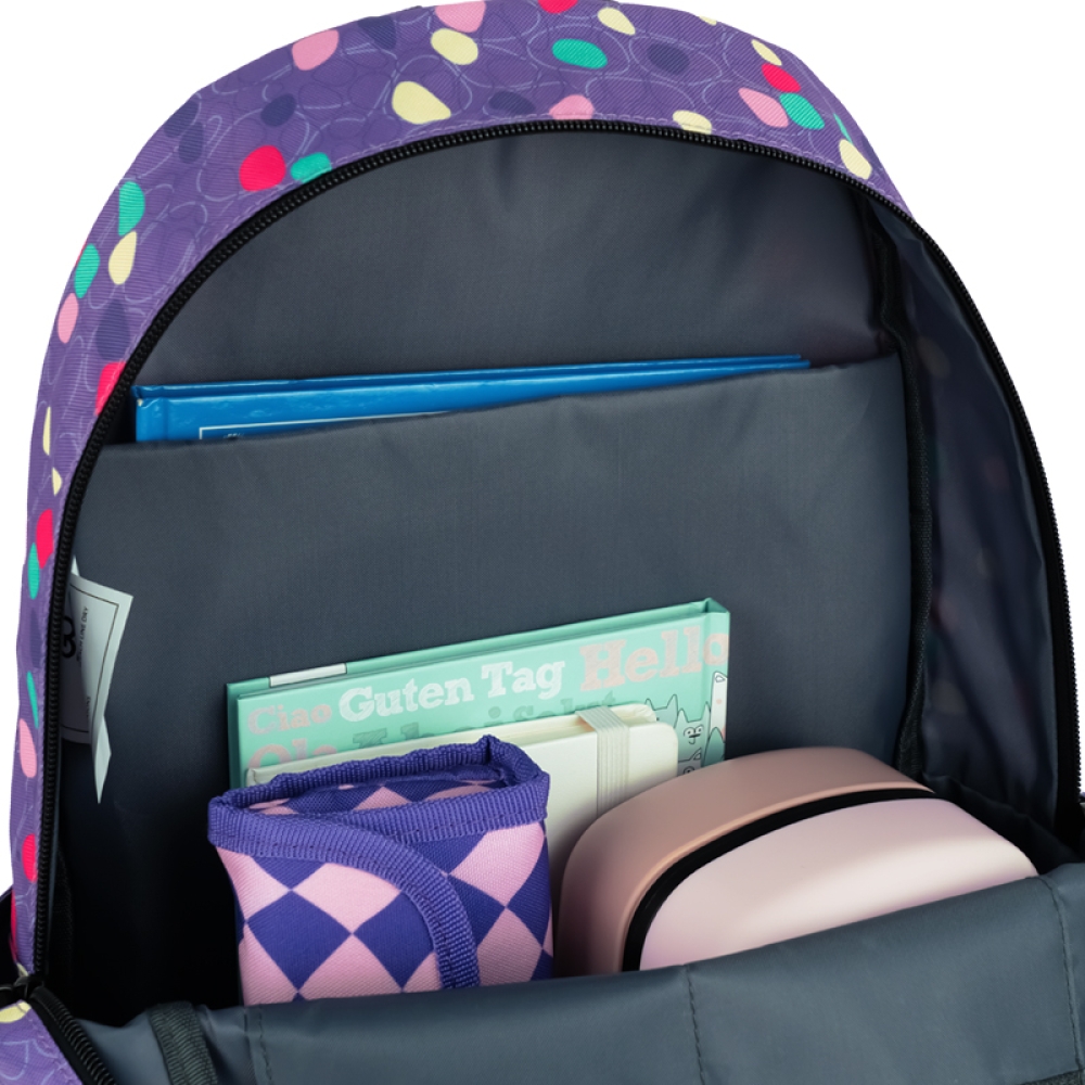 GoPack Teens GO25-188M-2 pink school backpack back and side view