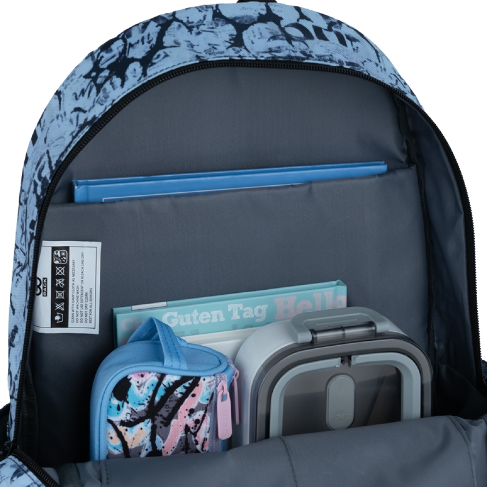 GoPack Teens GO25-188M-3 blue school backpack back and side view