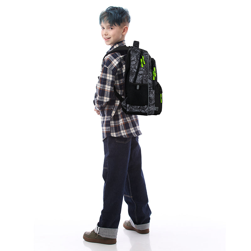 GoPack Wow Skate School Backpack storage and construction details