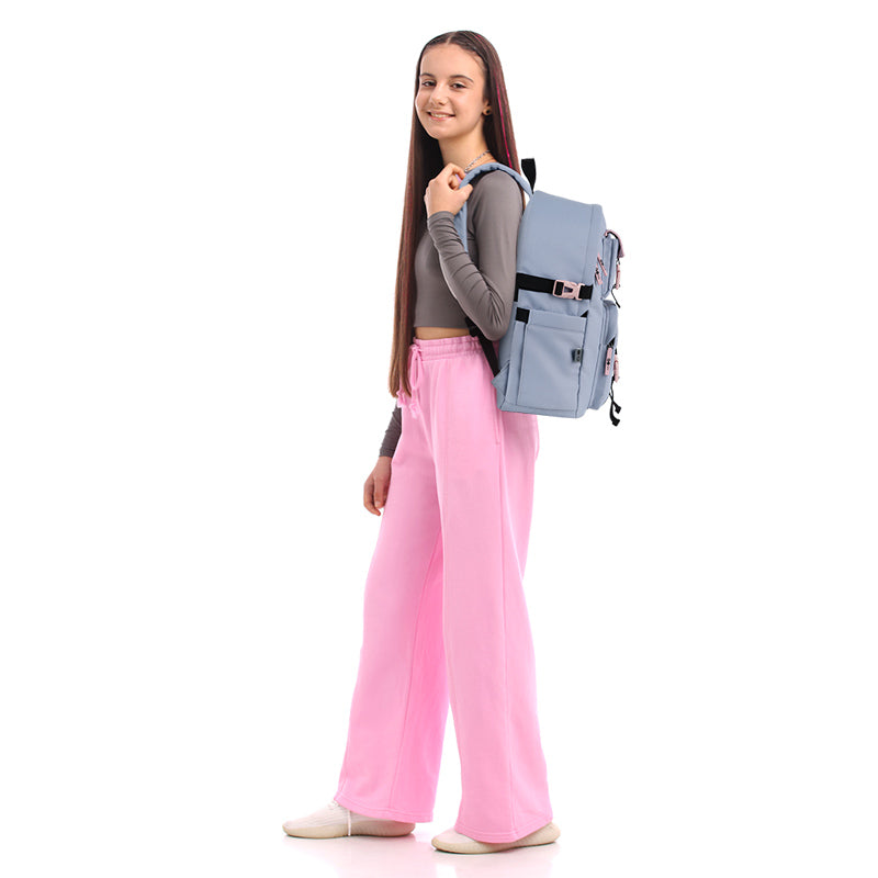 GoPack Gray 17L Campus Backpack storage and construction details