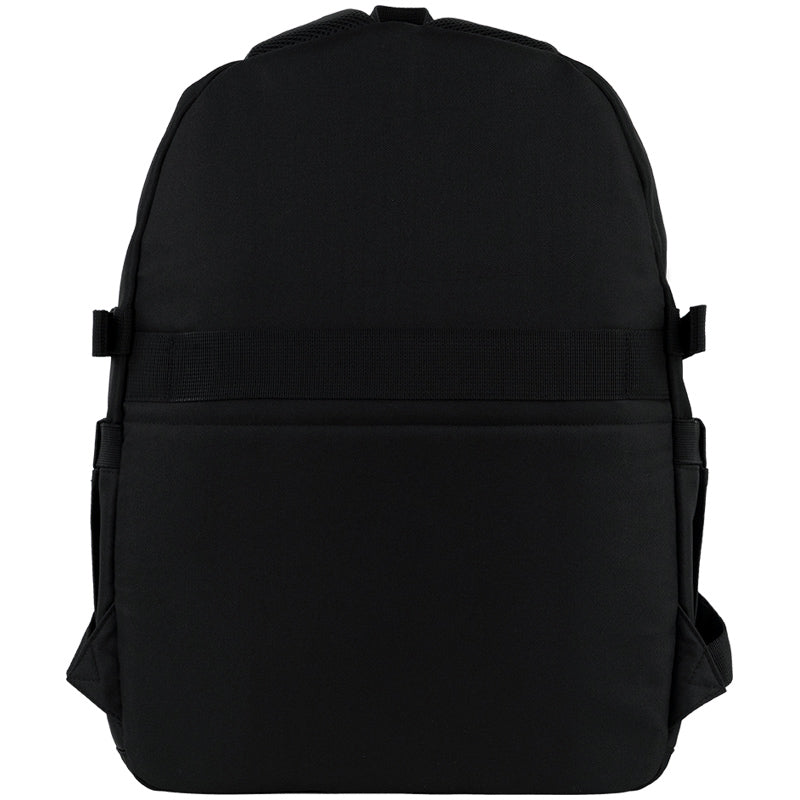 GoPack Black 17L Multi-Pocket Backpack worn and fitted view
