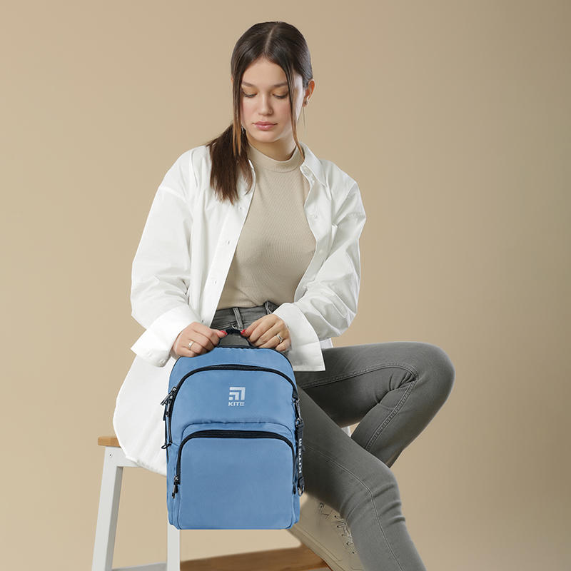 Interior view showing the multiple pockets and compartments of the Kite backpack