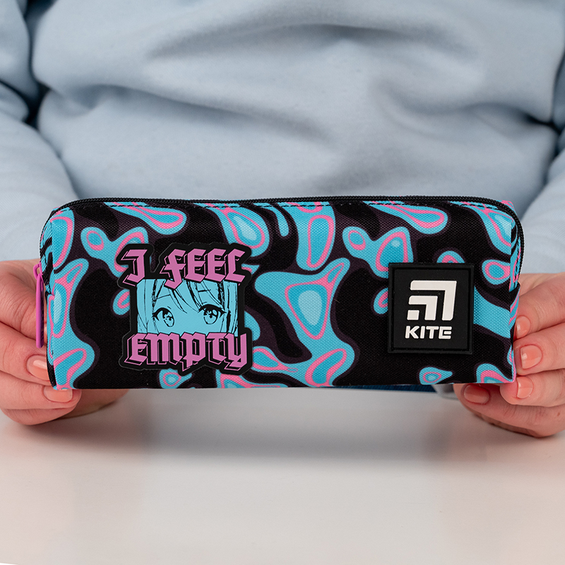 Kite K24-642-14 Black-Blue Pencil Case Front View
