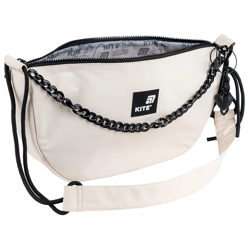 Kite K25-2774-4 Beige Crossbody Bag front view with heart charm