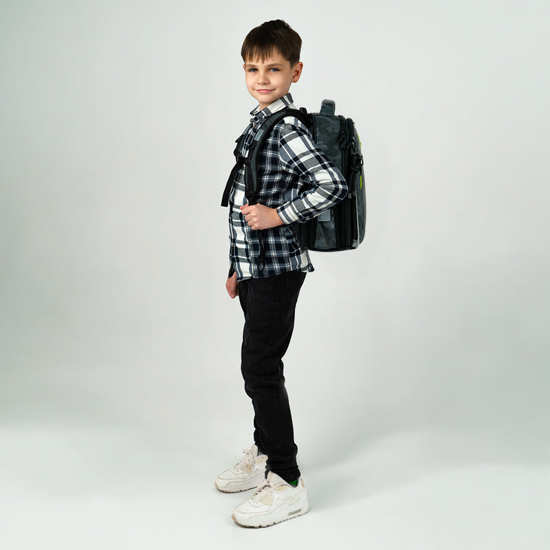 Kite SK8 Board School Backpack storage and construction details