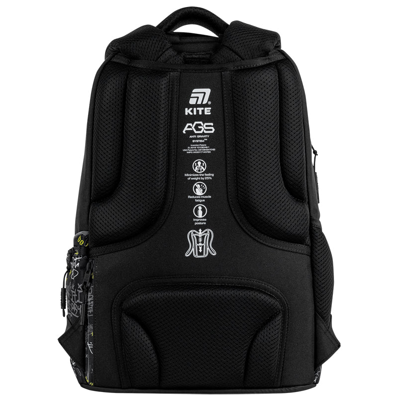 Kite Graffiti Teen Backpack worn and fitted view